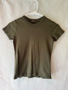 Brandy Melville Olive Green Short Sleeve Crew Tee